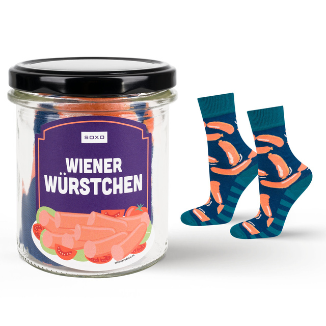 Herrensocken SOXO Würstchen in einem Glas