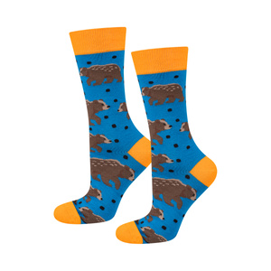 Men's colorful socks SOXO with a bear