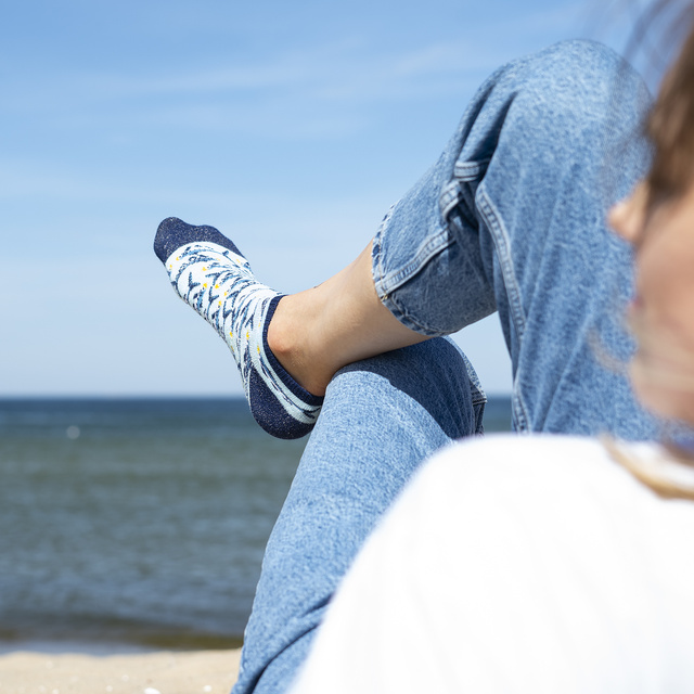 Colorful women's feet SOXO GOOD STUFF funny sardines in a tin for a gift