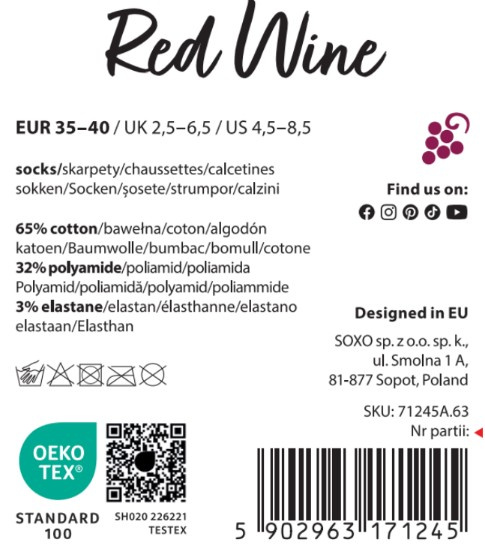 Skarpetki Red Wine w Butelce