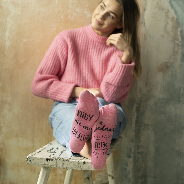 Satz 4x Frauensocken SOXO mit lustigen polnischen Inschriften