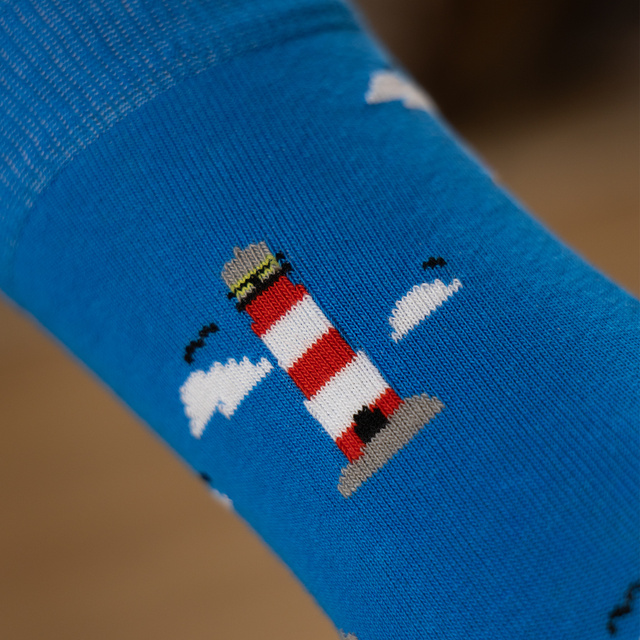 1 Paar von lustige Socken mit Leuchtturmmotiv | Herrensocken | SOXO