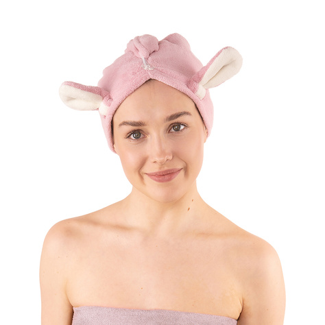 MOMO WAY rosa Haar-Turban | Handtuch 