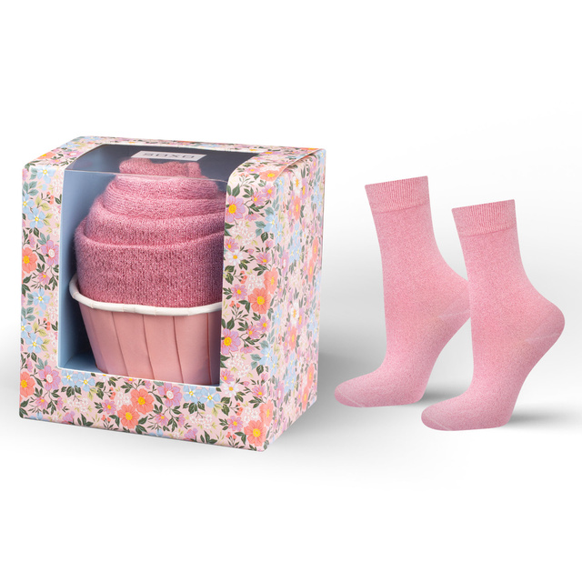 1 Paar von lustigen Socken mit Cupcakemotiv in einzigartiger Verpackung | Damensocken | SOXO