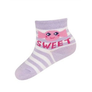 Colorful SOXO baby socks with an inscription