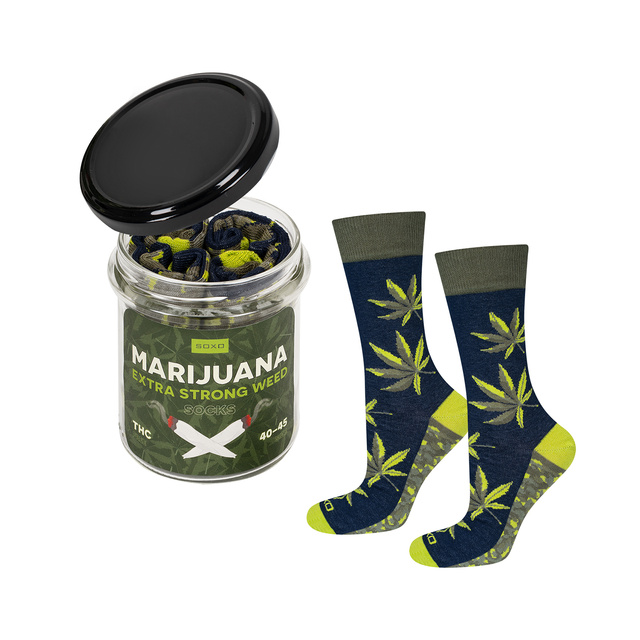 1 Paar lustige grüne Socken im einem Glas | Herrensocken | SOXO