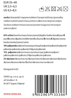 Colorful SOXO GOOD STUFF women's socks, funny Japan