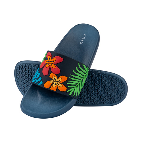 Comfort Women's and Men's Beach Flip-flops SOXO leaves | Perfect for Beach Holidays and Swimming Pool | Rubber