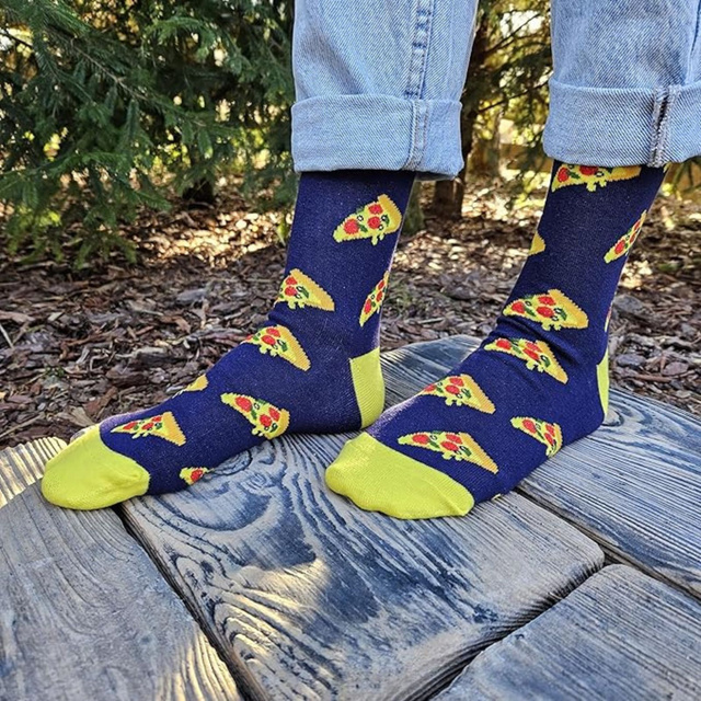 Men's and women's colorful SOXO pizza socks in a box | gift for a man | gift for woman
