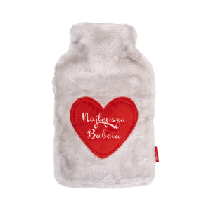 Hot water bottle in a fur cover SOXO gift for grandma