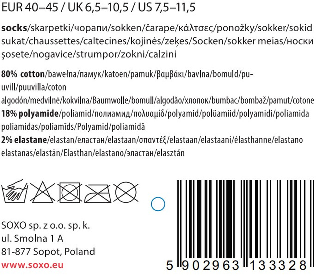 Schwarze SOXO Herrensocken