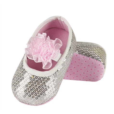 Silber Baby Hausschuhe SOXO für Prinzessin