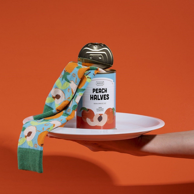 Funny SOXO GOOD STUFF women's socks in a tin for a gift