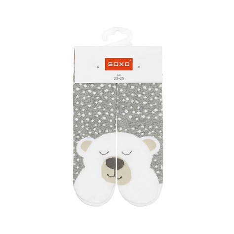 Graue Kindersocken SOXO Teddybär