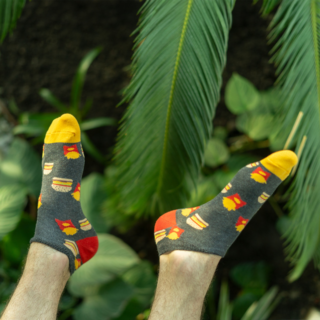 Set mit 3x bunten Kurze Herrensocken Bier + Fastfood | SOXO