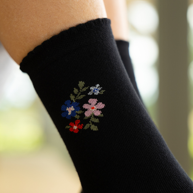 Bamboo Socks with Floral Pattern