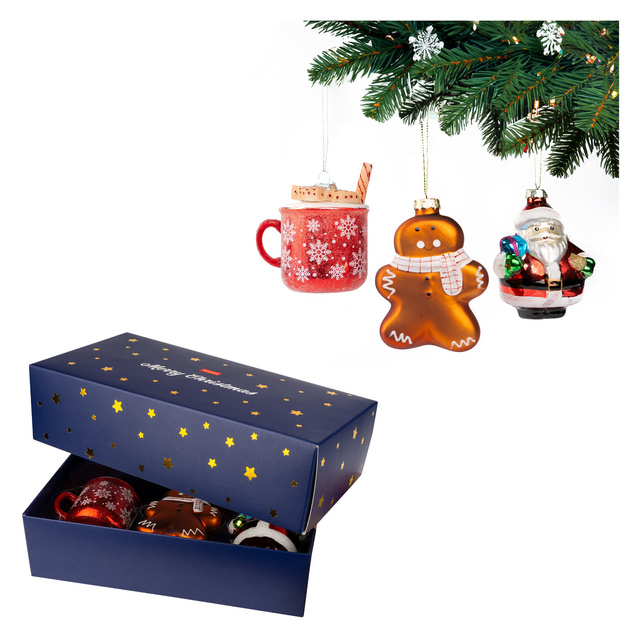 Set mit 3x Soxo Christbaumkugeln