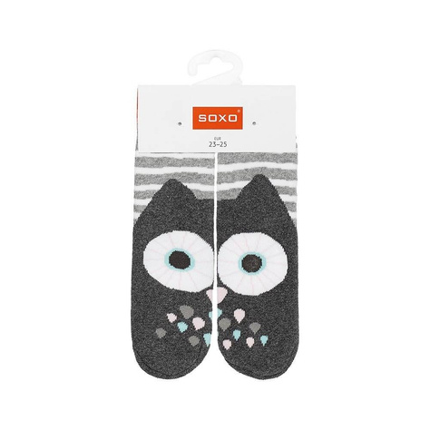 Gray children's socks SOXO cheerful owl