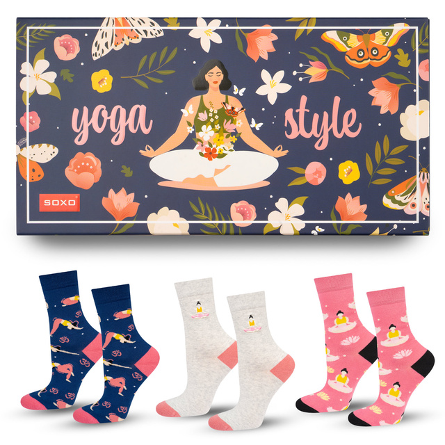 Socken mit Yoga-Motiv 3er-Pack