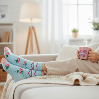 Bunte Damen Socken SOXO GOOD STUFF Baumwollen Lustige Oma