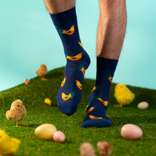 SOXO men's egg and rooster socks in a pack - 2 pairs