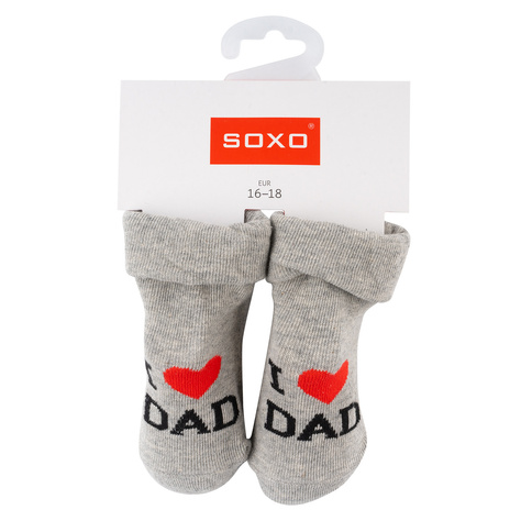 Set of 2x SOXO baby socks navy blue with inscriptions 