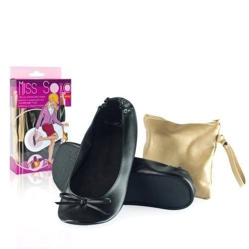 Pantoffeln Frauen Ballerina SOXO Miss Sohle weich schwarz