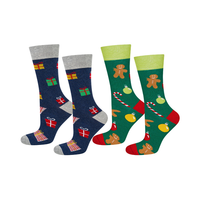 Set of 2x colorful SOXO GOOD STUFF men's cotton Christmas socks