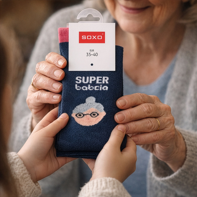 Bunte Damen Socken SOXO GOOD STUFF Baumwollen Lustige Oma