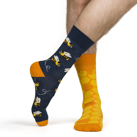 Men's colorful SOXO GOOD STUFF socks with funny cotton honey in a jar