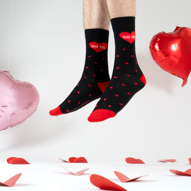 Men's Colorful Socks SOXO Hearts - 2 pairs