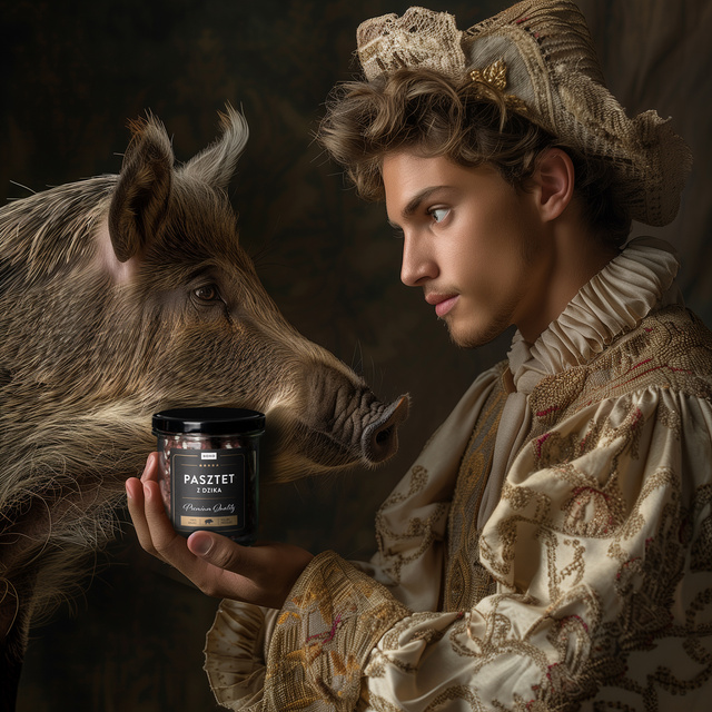 Men's colorful socks SOXO Wild boar pate in a jar