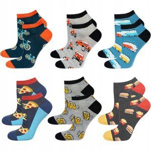 SOXO GOOD STUFF Set of 6x Colorful men's socks pizza