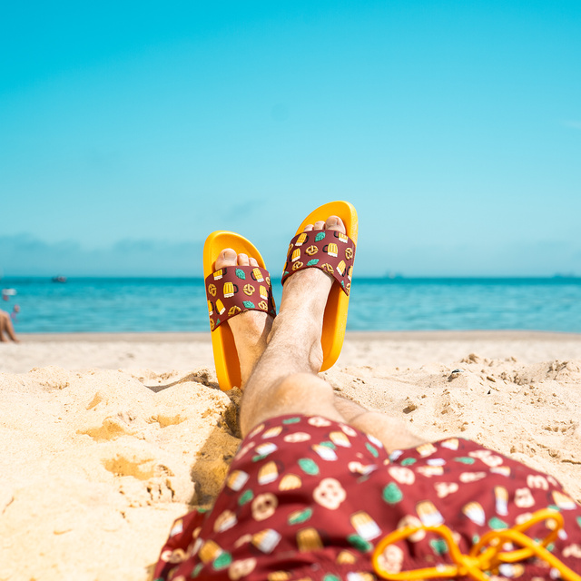 Badehose + Flip-Flops Biermotiv