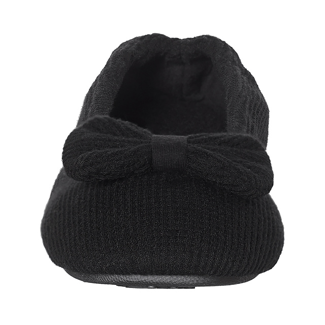 SOXO black women's ballerina slippers with a bow
