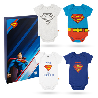 Set of 4x Warner Bros Superman baby bodysuits