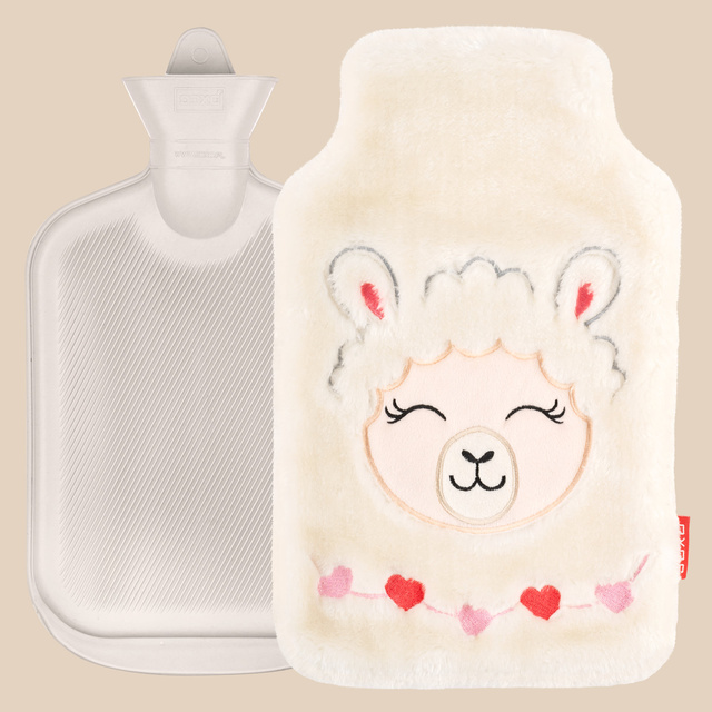 Hot water bottle llama SOXO white 1.8 L