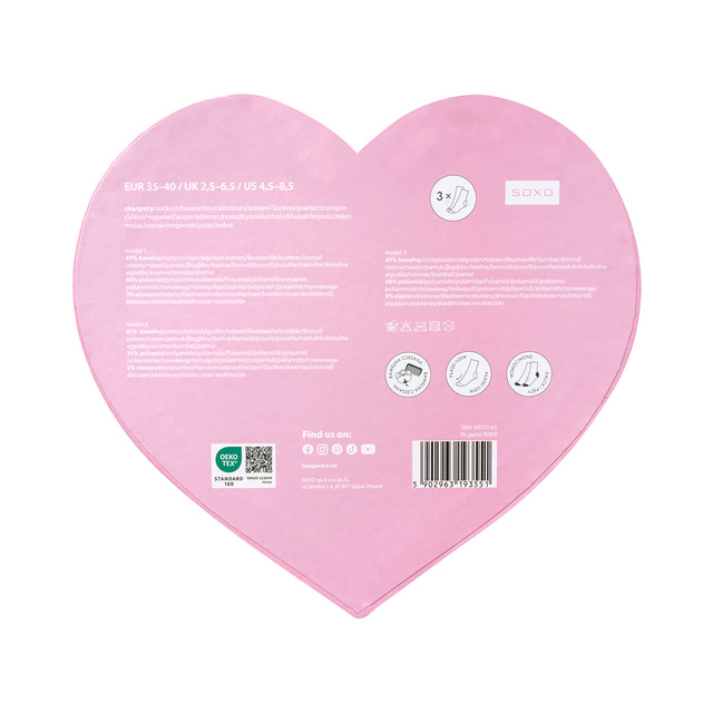 Colorful SOXO GOOD STUFF socks cotton, Grandma, perfect for a gift with Polish inscriptions