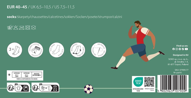 Socken mit Football-Motiv 3er-Pack