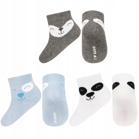 Bunte Set 3x Kinder Socken SOXO mit Monstern