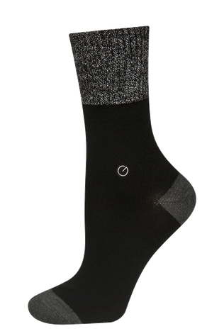 Damensocken mit Silberfaden und G-Look schwarz