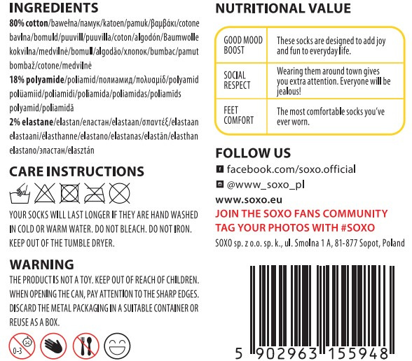 Funny SOXO GOOD STUFF women's canned socks for a gift