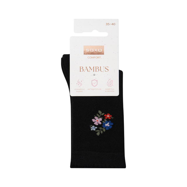 Bamboo Socks with Floral Pattern