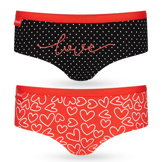 2 Paar von lustigen  Hipster Damen Höschen für Valntinstag | SOXO