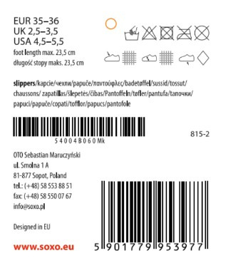 Kapcie balerinki SOXO w kratkę