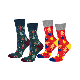 Set of 2x colorful SOXO GOOD STUFF men's socks funny Christmas