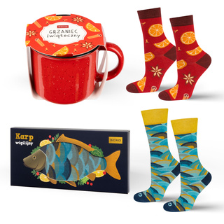 Zestaw Skarpetki Świąteczne + Kubek 2-pak