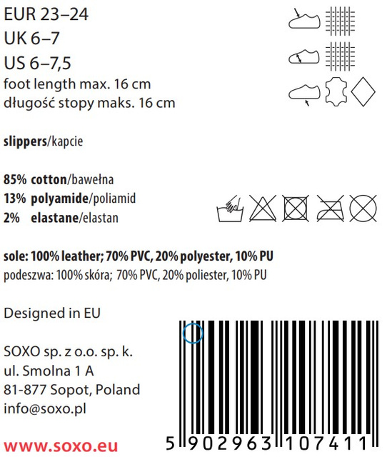 OUTLET Kapcie dziecięce niebieskie SOXO