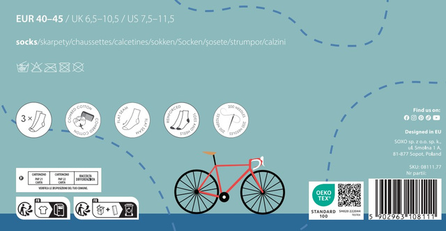 Socken mit Fahrrad-Motiv 3er-Pack