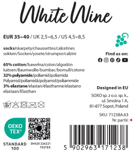 Skarpetki White Wine w Butelce